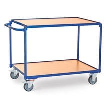 Immagine del prodotto n. 1: fetra® Carrello da tavolo, capacità di carico 300 kg, 2 ripiani da 1.000 x 700 mm, manubrio orizzontale