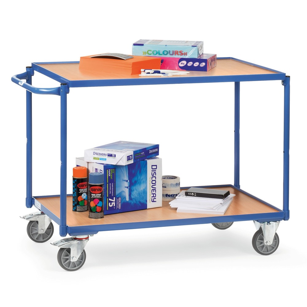 Immagine del prodotto n. 2: fetra® Carrello da tavolo, capacità di carico 300 kg, 2 ripiani da 1.000 x 700 mm, manubrio orizzontale