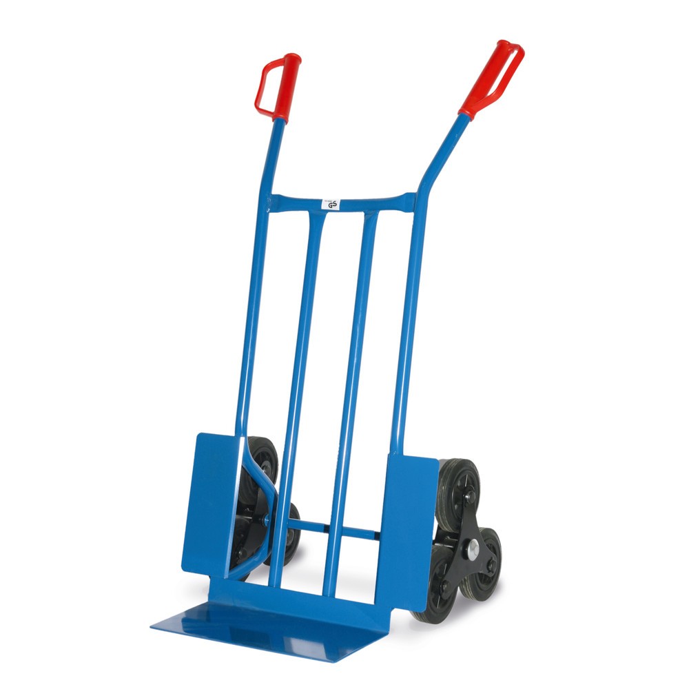Immagine del prodotto: Carrello con scaletta HEMMDAL, con base ruota a 3 bracci, portata 250 kg, pala LxP 400 x 180 mm