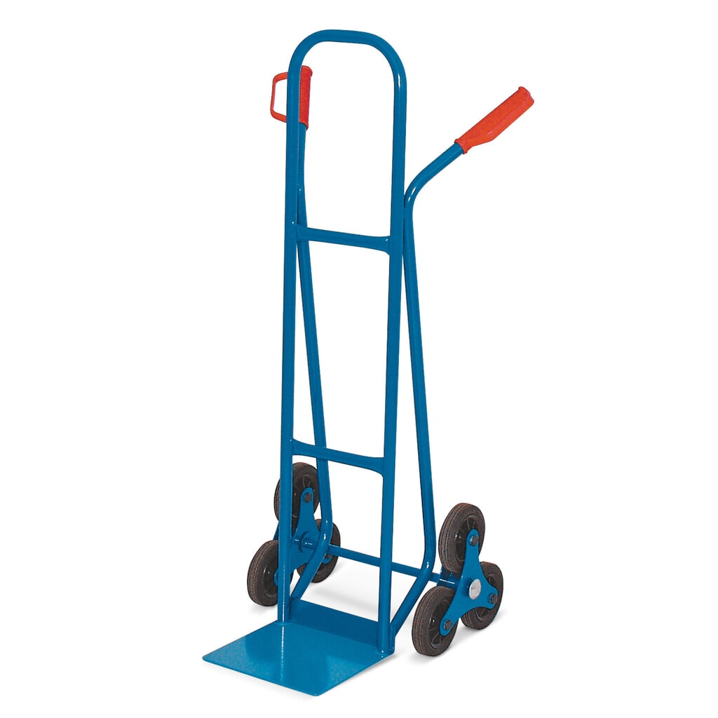 Immagine del prodotto: Carrello con scaletta HEMMDAL, con corpo ruota a 3 bracci, portata 175 kg, pala LxP 280 x 230 mm, acciaio