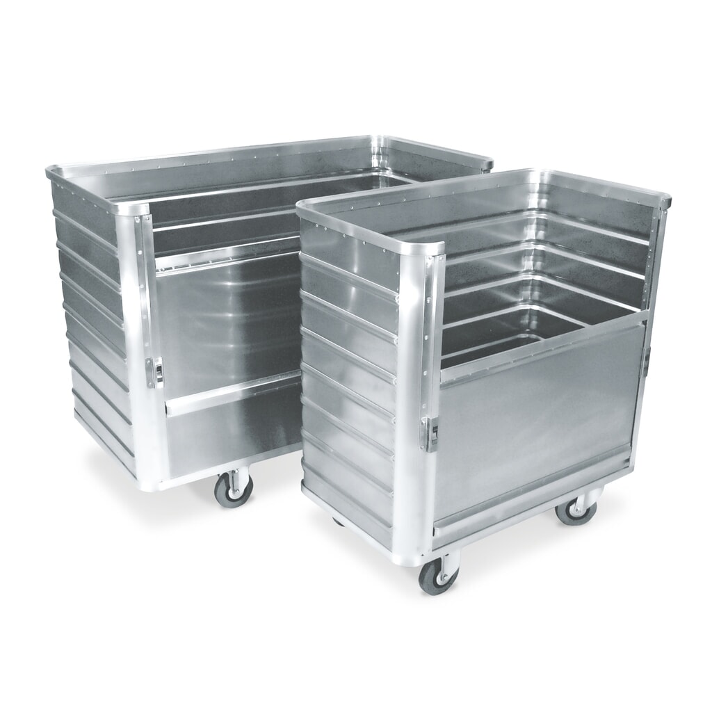 Immagine del prodotto: Carrello contenitore in alluminio con parete semi-abbattibile, 355 litri