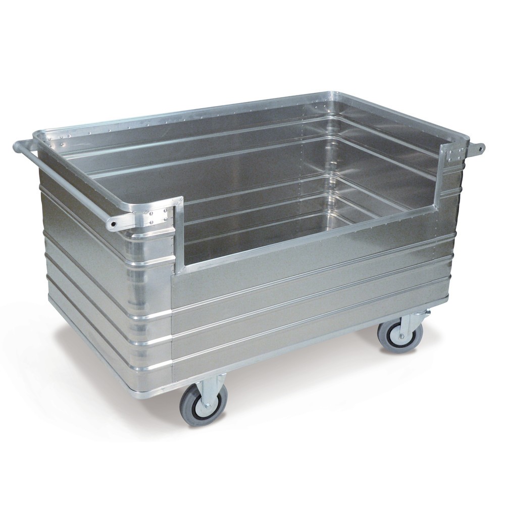 Immagine del prodotto: Carrello contenitore in alluminio, parete chiusa con apertura laterale, 945 litri