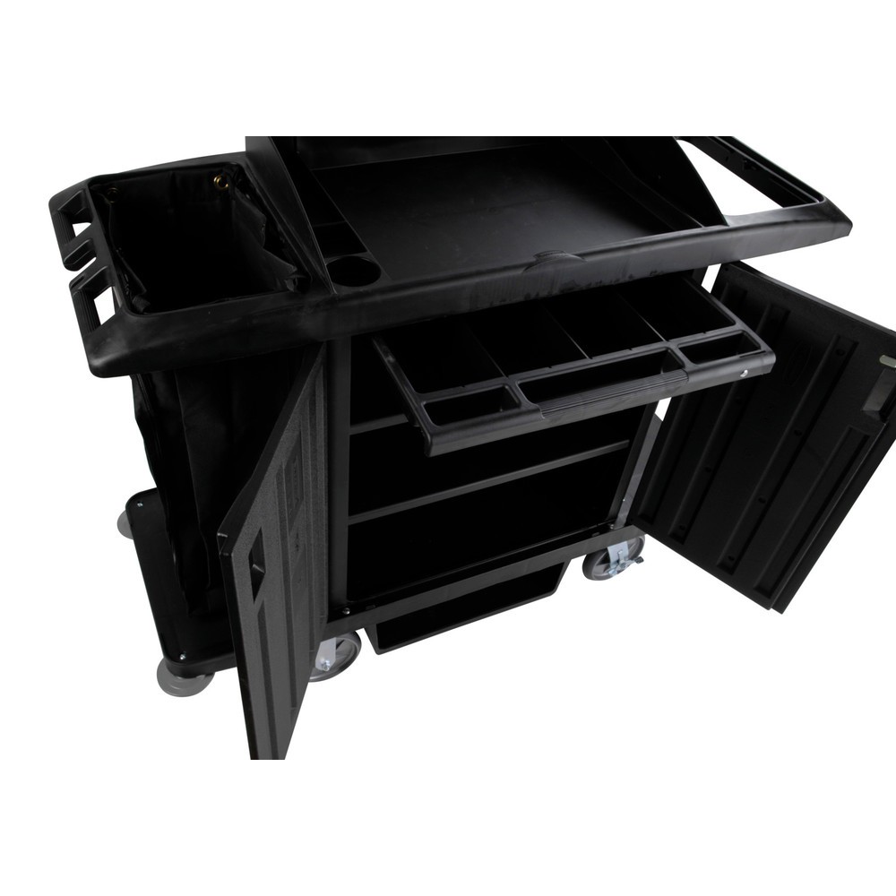 Immagine del prodotto n. 5: Carrello da hotel Rubbermaid® GroundsKeeper, nero, AxLxP 1.270 x 559 x 1.524 mm
