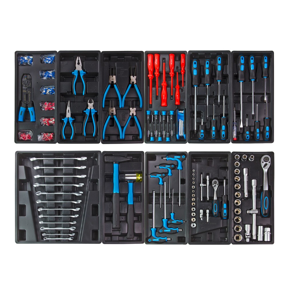 Immagine del prodotto n. 4: Carrello da officina RAPTOR, incl. assortimento di attrezzi da 250 pezzi