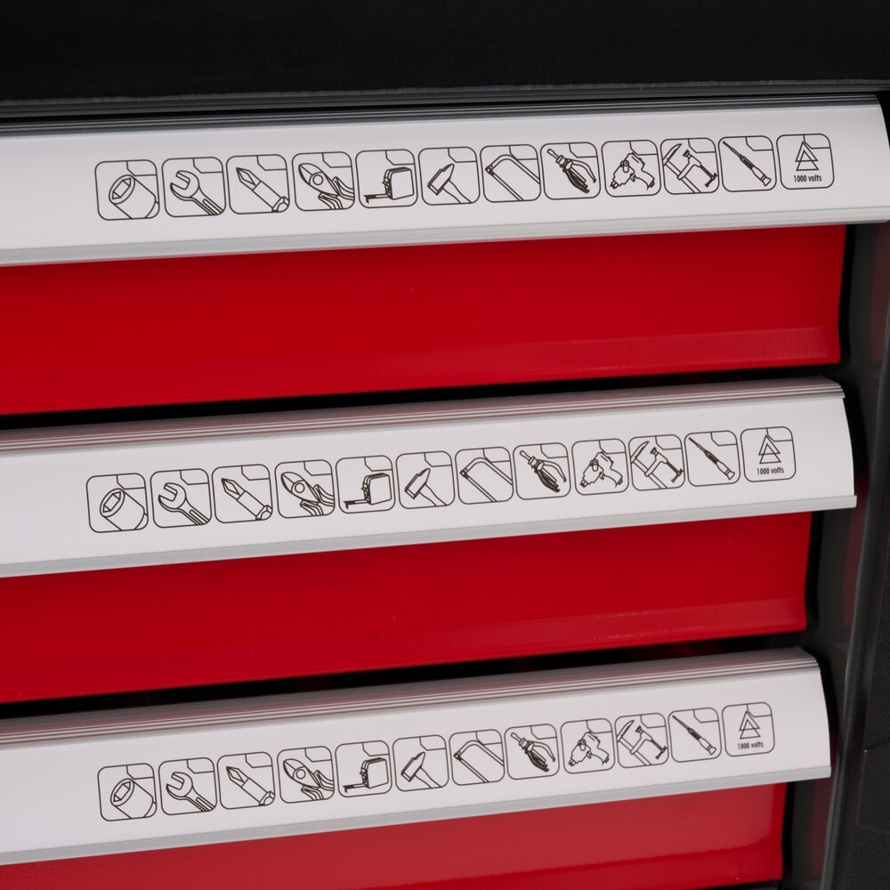 Immagine del prodotto n. 2: Carrello da officina Steinbock® S, 5 cassetti, con serratura, incl. assortimento di utensili da 92 pezzi