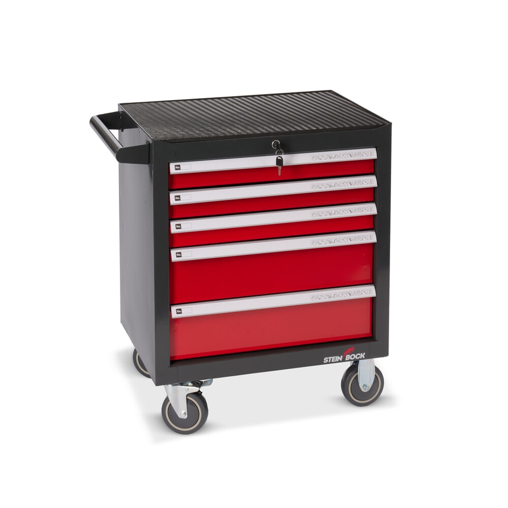 Immagine del prodotto n. 1: Carrello da officina Steinbock® S, 5 cassetti, con serratura, incl. assortimento di utensili da 92 pezzi