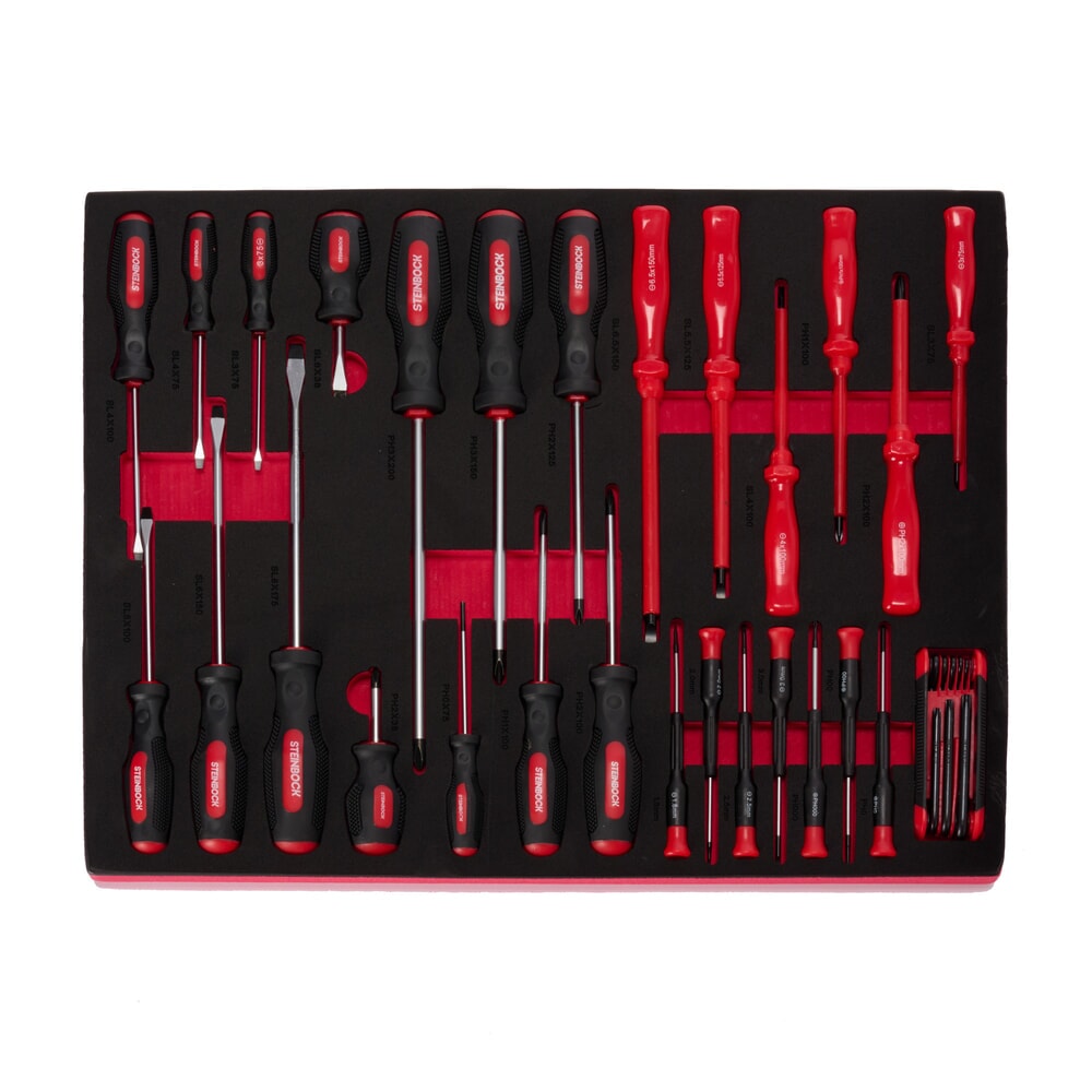 Immagine del prodotto n. 3: Carrello da officina Steinbock® S, 5 cassetti, con serratura, incl. assortimento di utensili da 92 pezzi