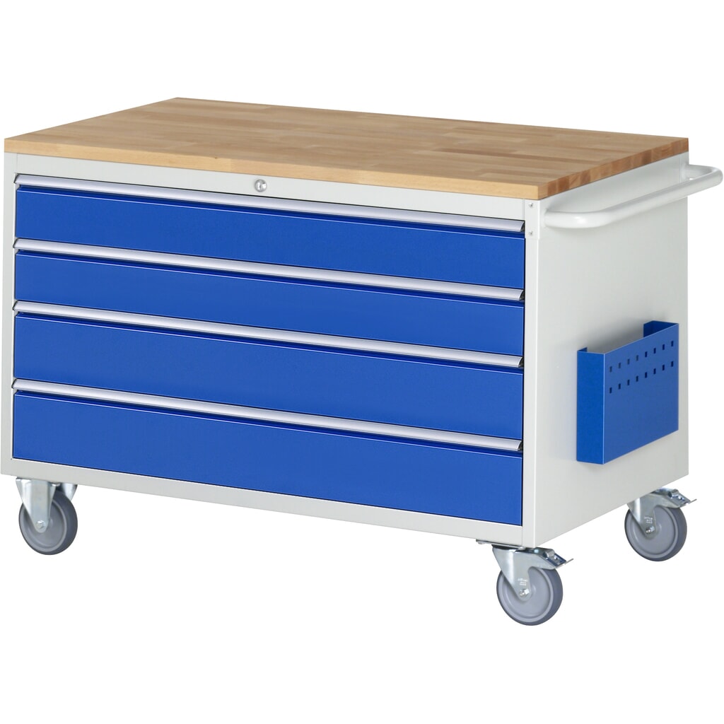 RAU Carrello da officina Serie 7000, HxLxP 795 x 1.145 x 650 mm, con 4 cassetti misura XXL, piano di lavoro in faggio massiccio Immagine del prodotto: RAU Carrello da officina Serie 7000, HxLxP 795 x 1.145 x 650 mm, con 4 cassetti misura XXL, piano di lavoro in faggio massiccio