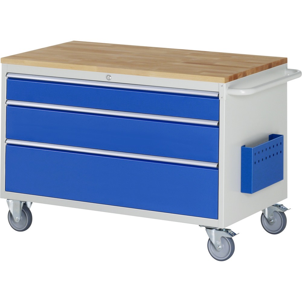 Immagine del prodotto n. 1: Carrello di montaggio RAU Serie 7000, AxLxP 795 x 1.145 x 650 mm, 3 cassetti 1 x 120, 1 x 180, 1 x 240 mm, piano di lavoro in faggio, portata cassetti 50 kg