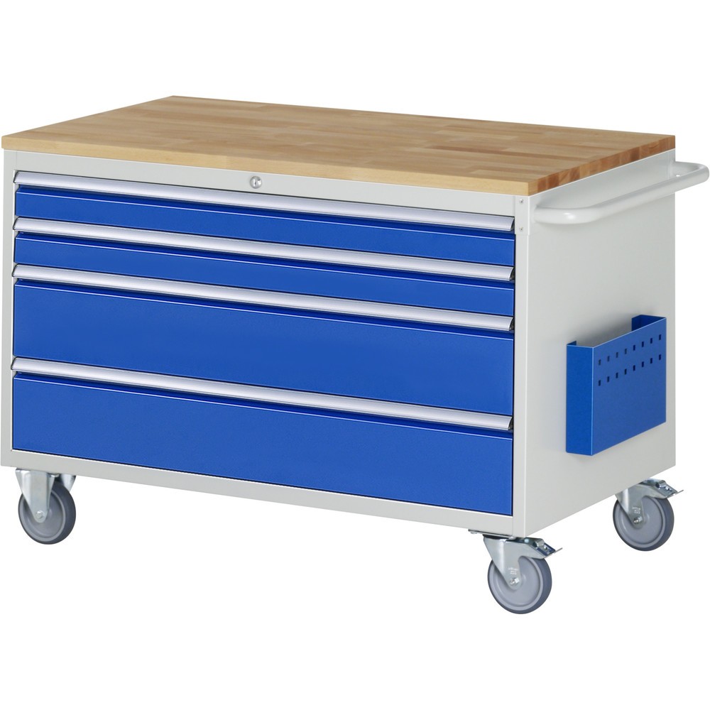 Immagine del prodotto n. 1: Carrello di montaggio RAU Serie 7000, AxLxP 795 x 1.145 x 650 mm, 4 cassetti 2 x 90, 2 x 180 mm, piano di lavoro in faggio, portata cassetti 50 kg