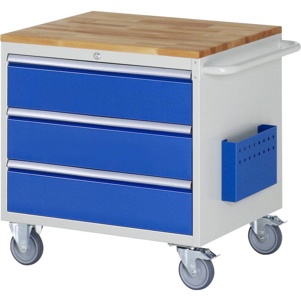RAU Carrello da officina Serie 7000, HxLxP 795 x 770 x 650 mm, con 3 cassetti misura XL, piano di lavoro in faggio massiccio Immagine del prodotto: RAU Carrello da officina Serie 7000, HxLxP 795 x 770 x 650 mm, con 3 cassetti misura XL, piano di lavoro in faggio massiccio