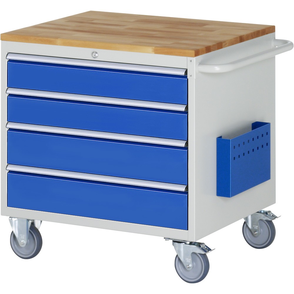 Immagine del prodotto: RAU Carrello da officina Serie 7000, HxLxP 795 x 770 x 650 mm, con 4 cassetti misura XL, piano di lavoro in faggio massiccio