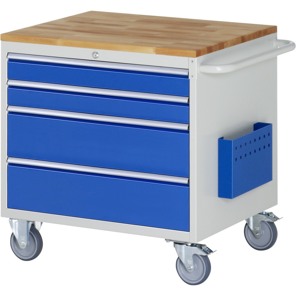Immagine del prodotto n. 1: Carrello di montaggio RAU Serie 7000, AxLxP 795 x 770 x 650 mm, 4 cassetti 2 x 90, 2 x 180 mm, piano di lavoro in faggio
