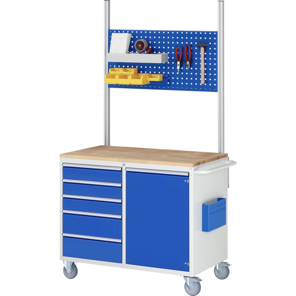 Immagine del prodotto n. 6: Carrello di montaggio RAU Serie 7000, AxLxP 795 x 770 x 650 mm, 3 cassetti 3 x 180 mm, piano di lavoro in metallo