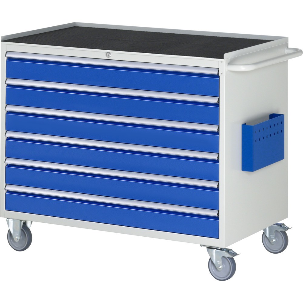 Immagine del prodotto n. 1: Carrello di montaggio RAU Serie 7000, AxLxP 975 x 1.145 x 650 mm, 6 cassetti 6 x 120 mm, piano di lavoro in metallo, portata cassetti 50 kg