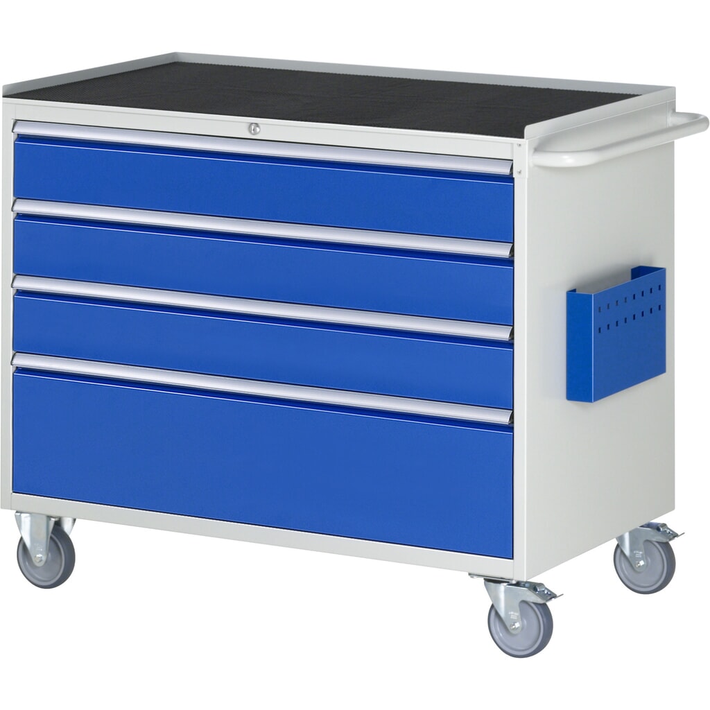 Immagine del prodotto: Carrello di montaggio RAU Serie 7000, AxLxP 975 x 1.145 x 650 mm, 4 cassetti 3 x 150, 1 x 270 mm, piano di lavoro in metallo, portata cassetti 50 kg