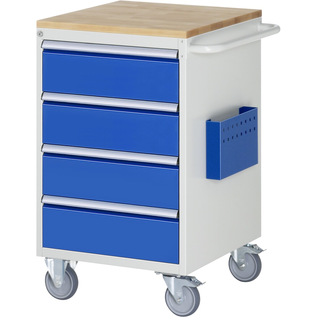 Immagine del prodotto: RAU Carrello da officina Serie 7000, HxLxP 975 x 580 x 650 mm, con 4 cassetti misura L, piano di lavoro in faggio massiccio