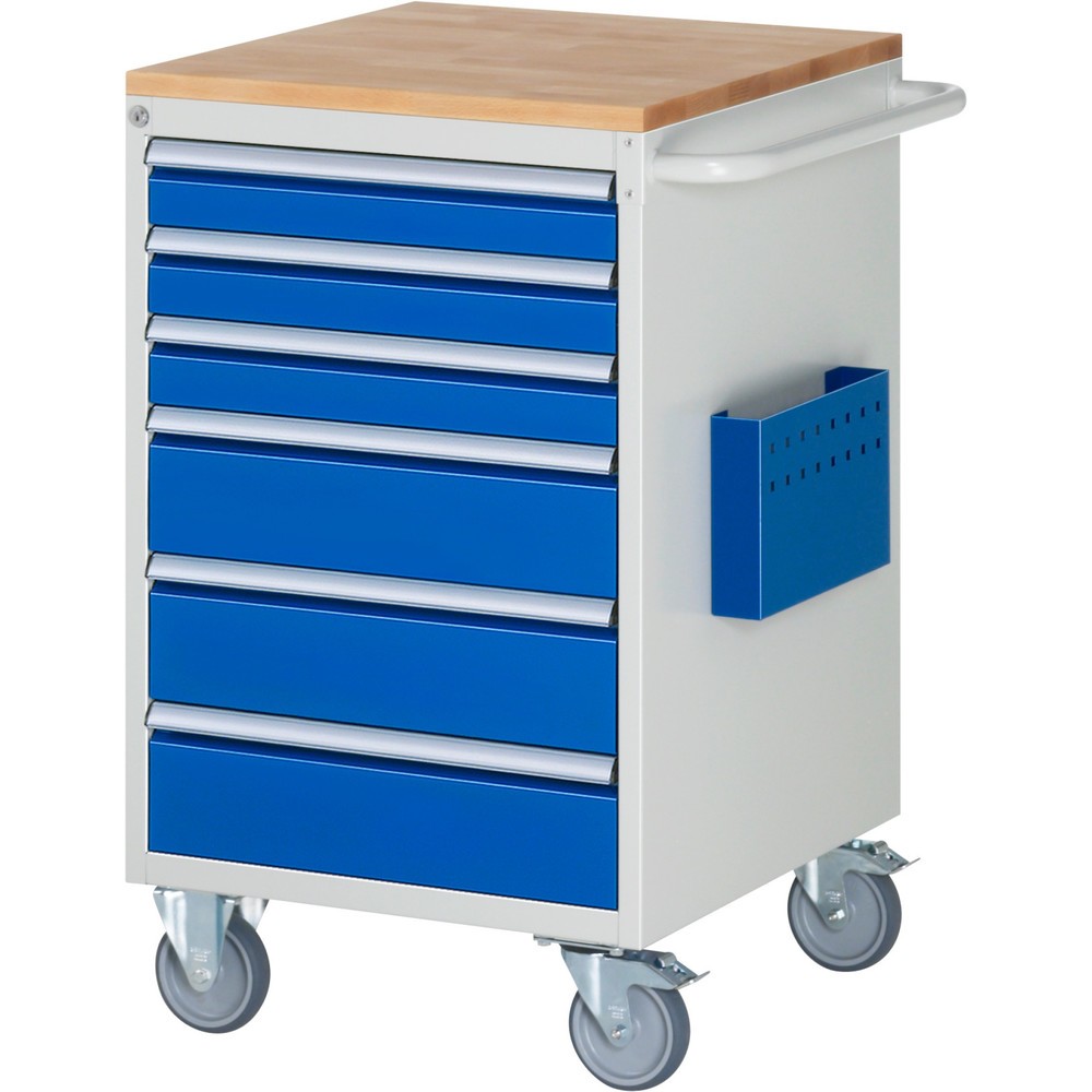 Immagine del prodotto n. 1: RAU Carrello da officina Serie 7000, HxLxP 975 x 580 x 650 mm, con 6 cassetti misura L, piano di lavoro in faggio massiccio