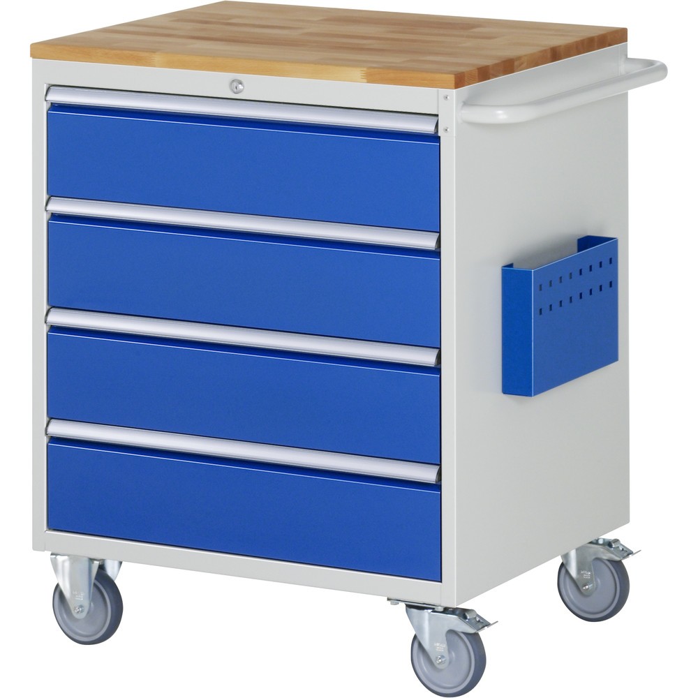 Immagine del prodotto: RAU Carrello da officina Serie 7000, HxLxP 975 x 770 x 650 mm, con 4 cassetti misura XL, piano di lavoro in faggio massiccio