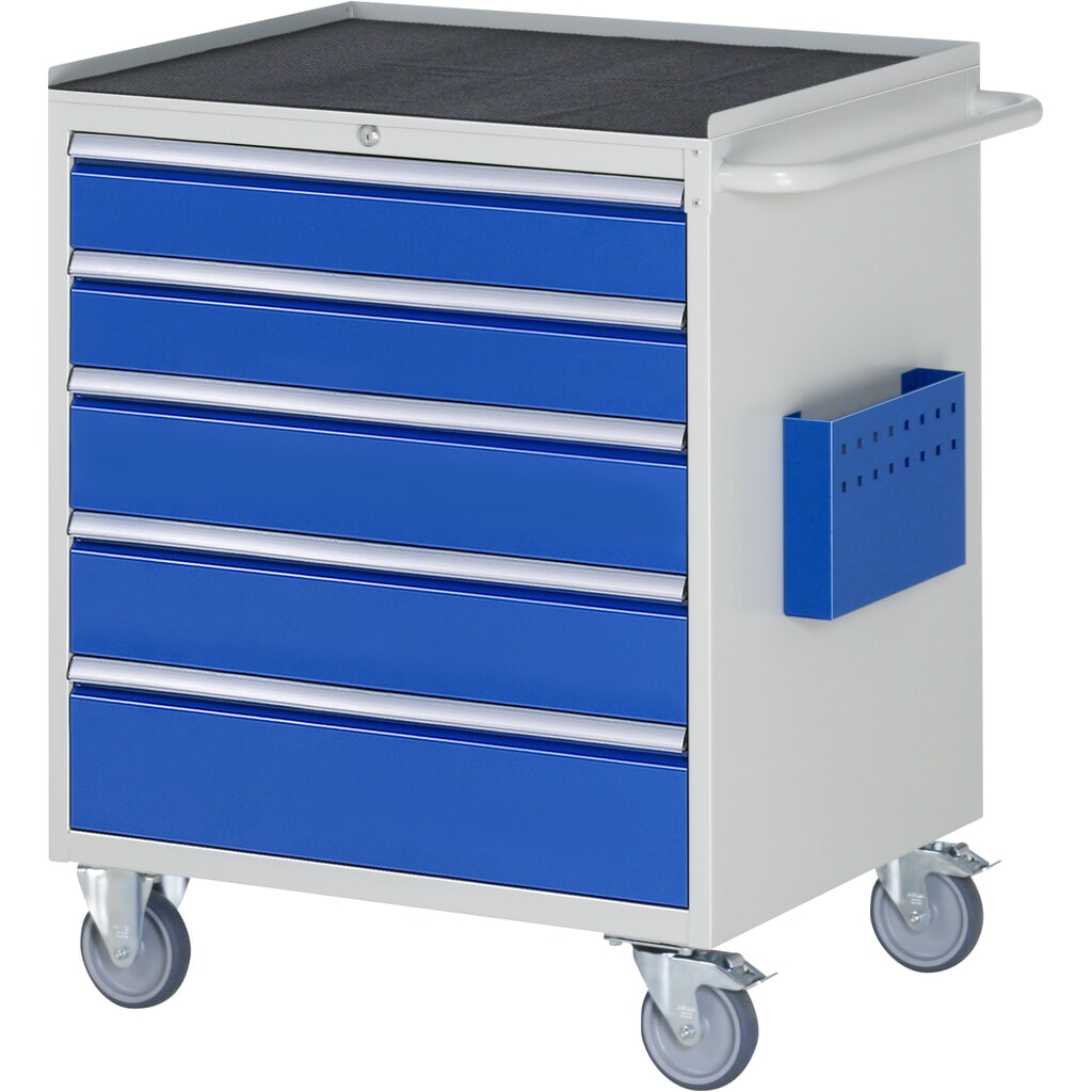 RAU Carrello da officina Serie 7000, HxLxP 975 x 770 x 650 mm, con 5 cassetti misura XL, piano di appoggio in metallo Immagine del prodotto: RAU Carrello da officina Serie 7000, HxLxP 975 x 770 x 650 mm, con 5 cassetti misura XL, piano di appoggio in metallo