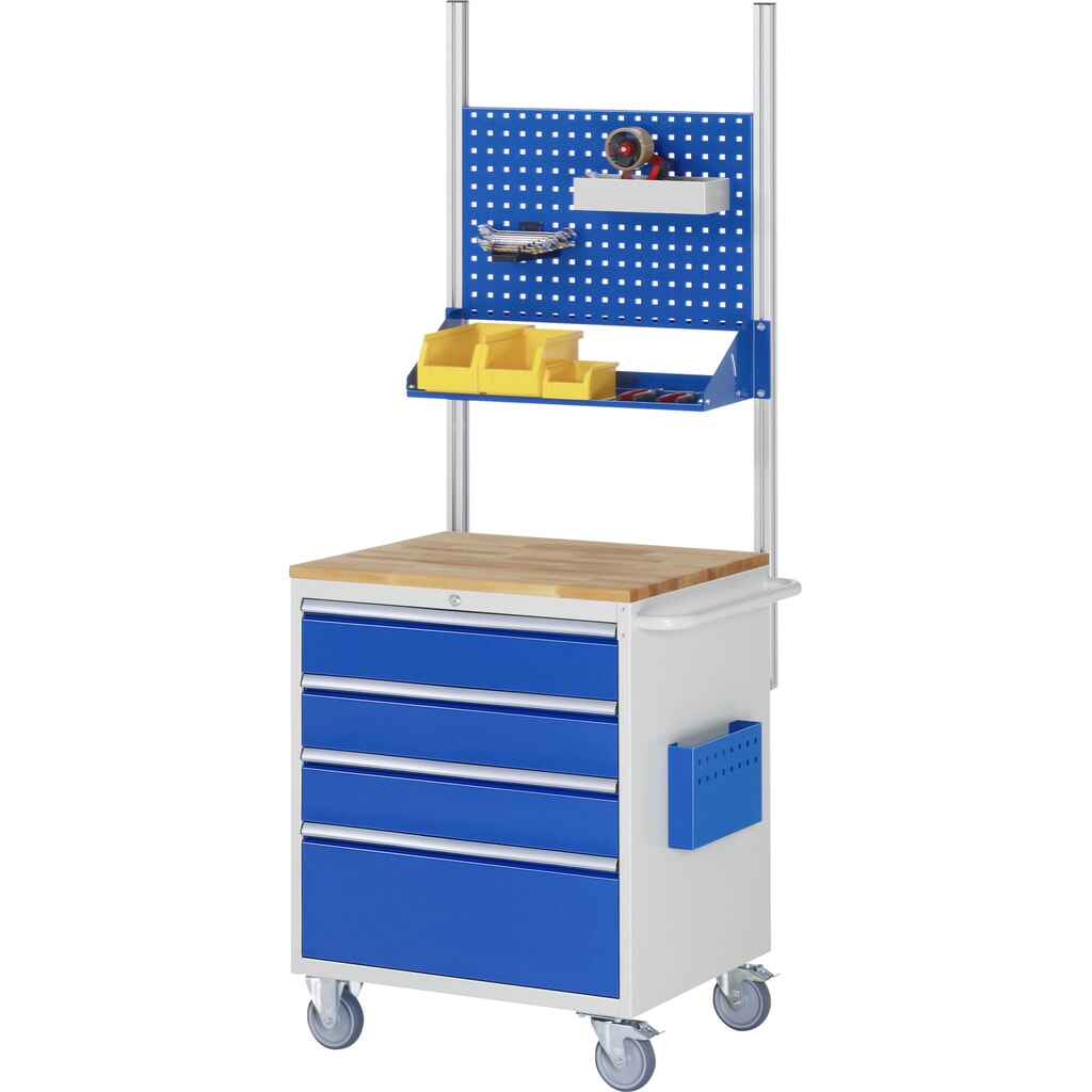 Immagine del prodotto n. 5: Carrello di montaggio RAU Serie 7000, AxLxP 975 x 770 x 650 mm, 7 cassetti 2 x 60, 2 x 90, 2 x 120, 1 x 180 mm, piano di lavoro in faggio