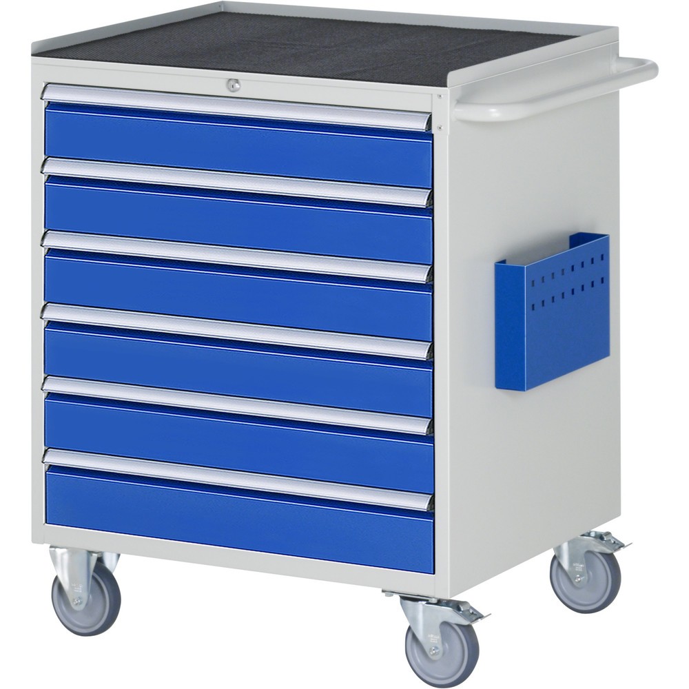Immagine del prodotto n. 1: Carrello di montaggio RAU Serie 7000, AxLxP 975 x 770 x 650 mm, 6 cassetti 6 x 120 mm, piano di lavoro in metallo