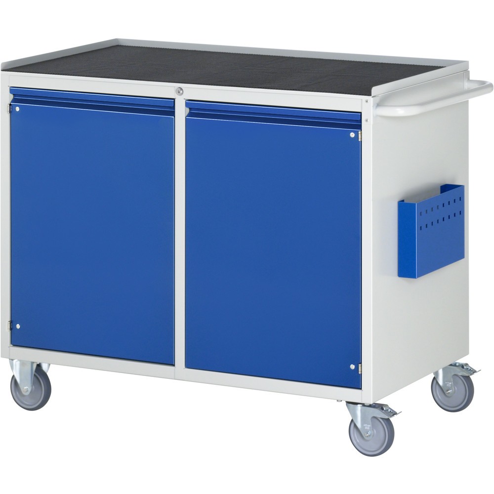 Immagine del prodotto: Carrello di montaggio RAU Serie 7000, AxLxP 975 x 1.145 x 650 mm, 2 ante a battente, piano di lavoro in metallo, maniglia integrata