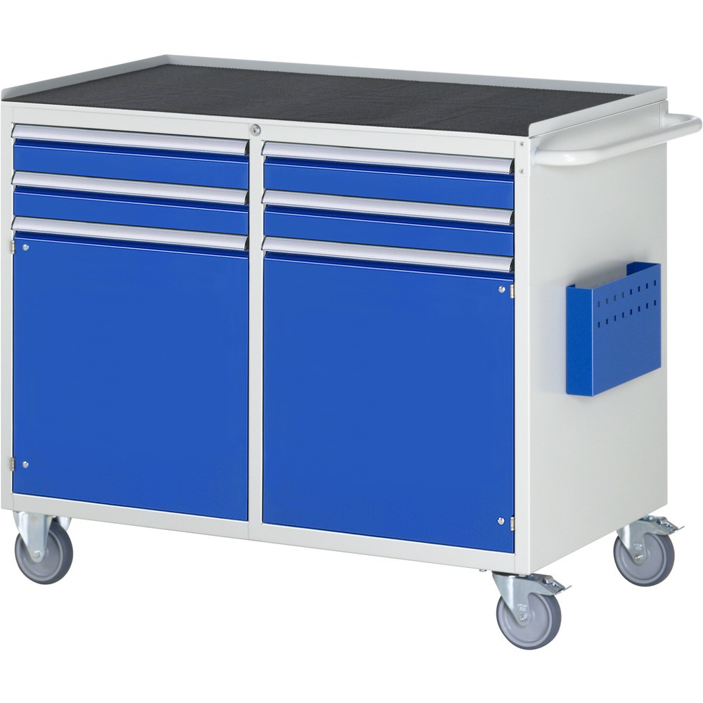 Immagine del prodotto n. 1: Carrello di montaggio RAU Serie 7000, AxLxP 975 x 1.145 x 650 mm, 2 ante a battente, 4 cassetti 4 x 90 mm, piano di lavoro in metallo