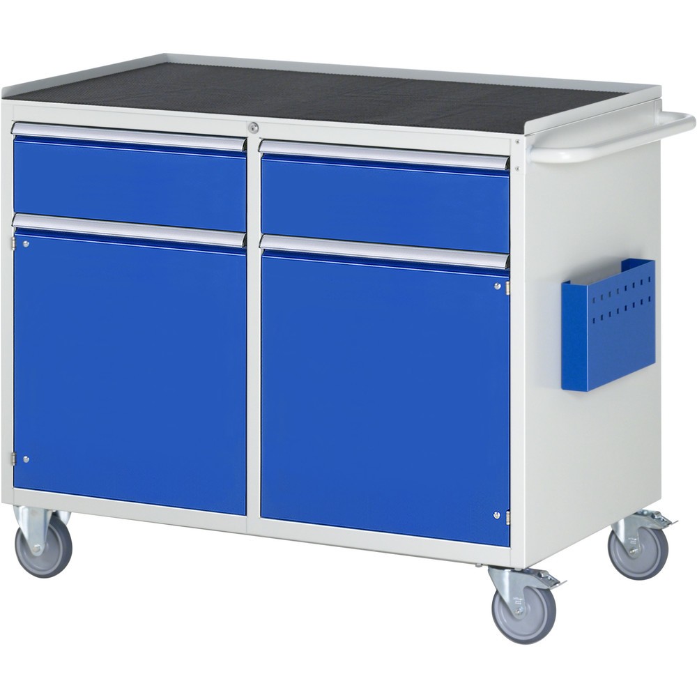 Immagine del prodotto n. 1: Carrello di montaggio RAU Serie 7000, AxLxP 975 x 1.145 x 650 mm, 2 ante a battente, 2 cassetti 2 x 180 mm, piano di lavoro in metallo