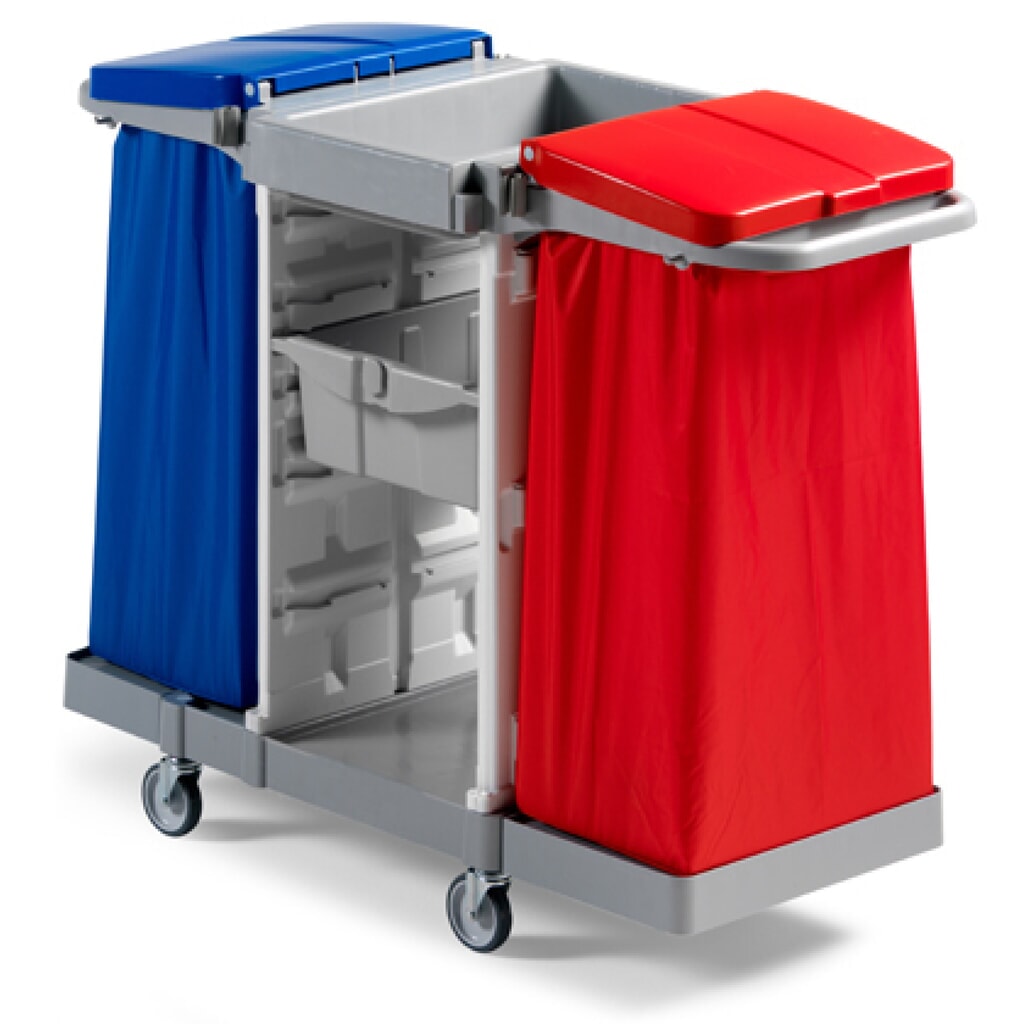 Carrello di servizio Duo, 2 telai di supporto per sacchi da 120 litri, 2 cestini portaoggetti Immagine del prodotto: Carrello di servizio Duo, 2 telai di supporto per sacchi da 120 litri, 2 cestini portaoggetti