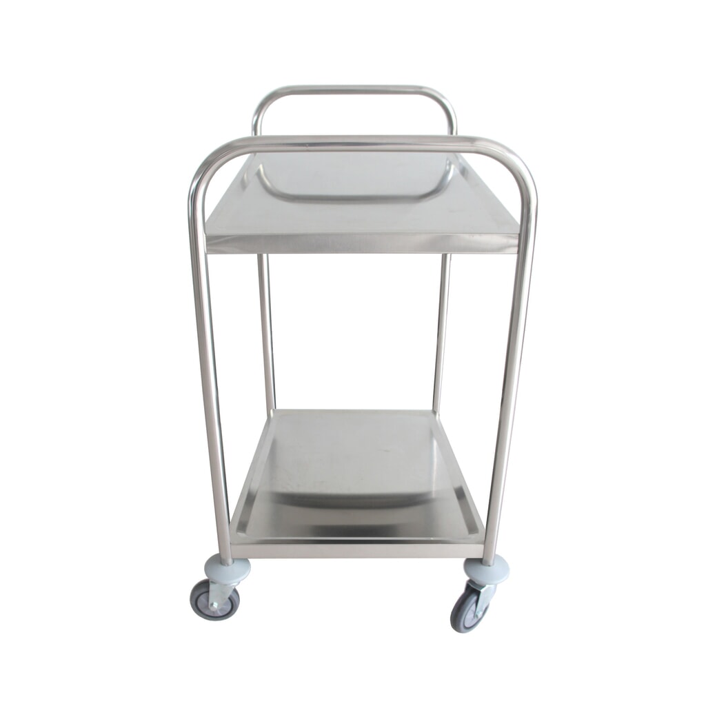 Carrello di servizio in acciaio inox HEMMDAL, 2 piani Immagine del prodotto n. 3: Carrello di servizio in acciaio inox HEMMDAL, 2 piani