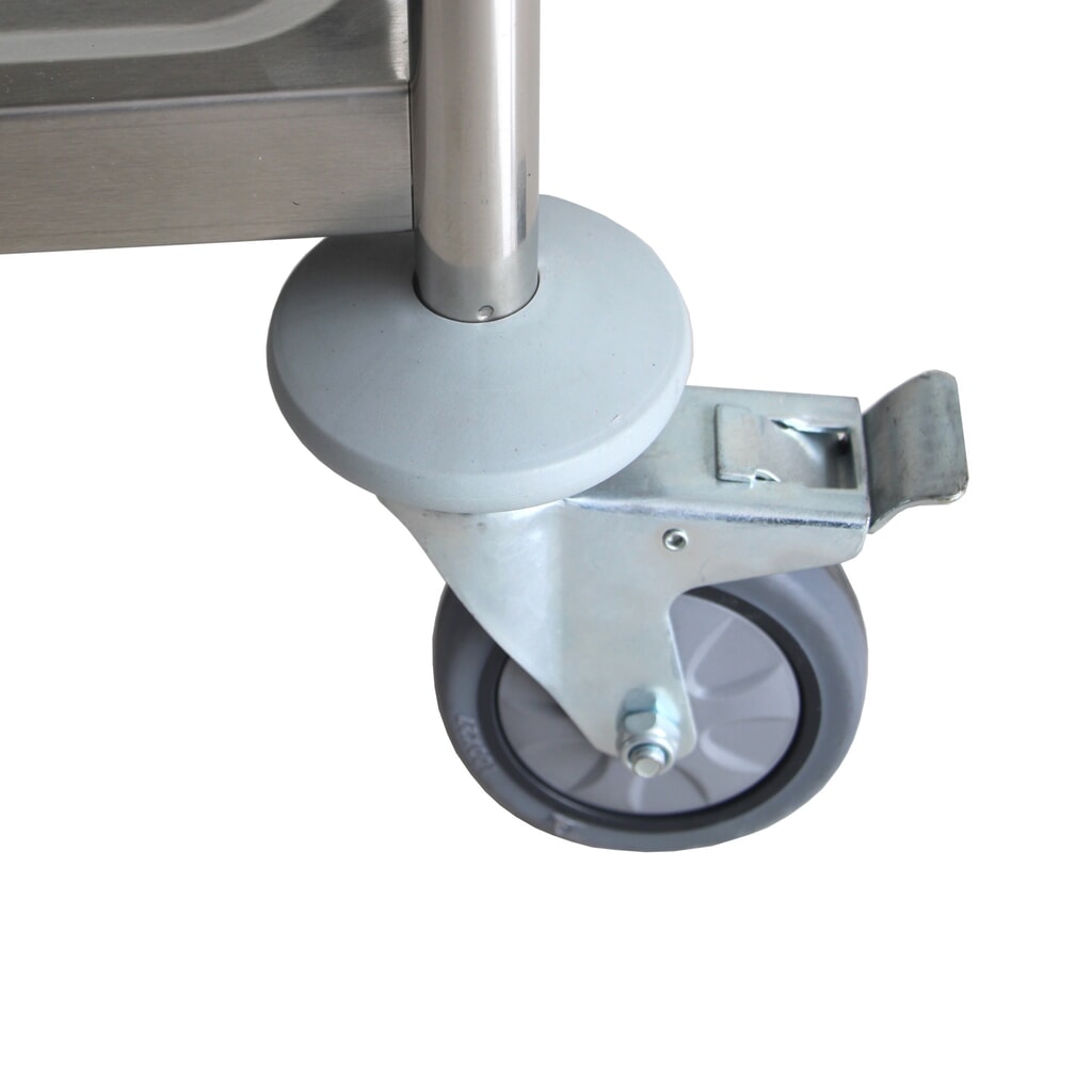 Carrello di servizio in acciaio inox HEMMDAL, 2 piani Immagine del prodotto n. 5: Carrello di servizio in acciaio inox HEMMDAL, 2 piani