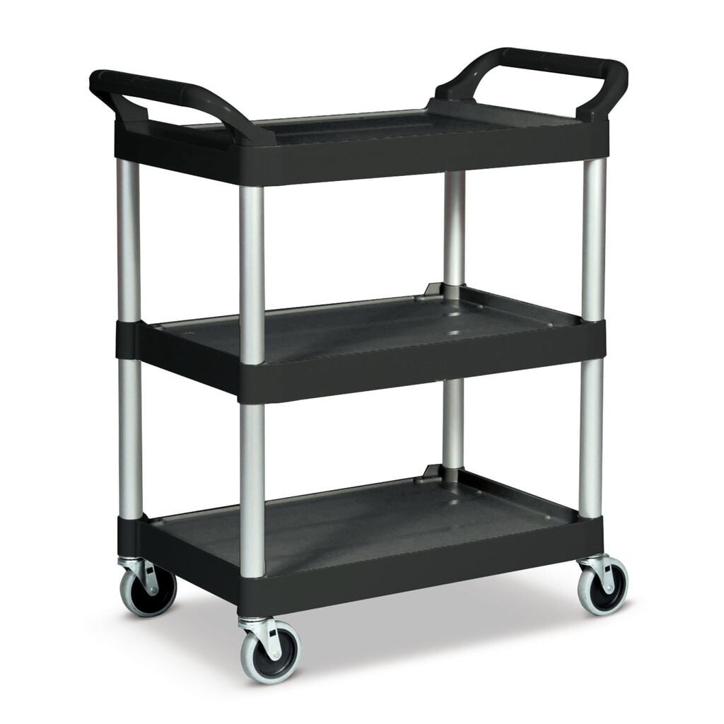 Carrello di servizio Rubbermaid®, portata 90 kg, nero Immagine del prodotto: Carrello di servizio Rubbermaid®, portata 90 kg, nero