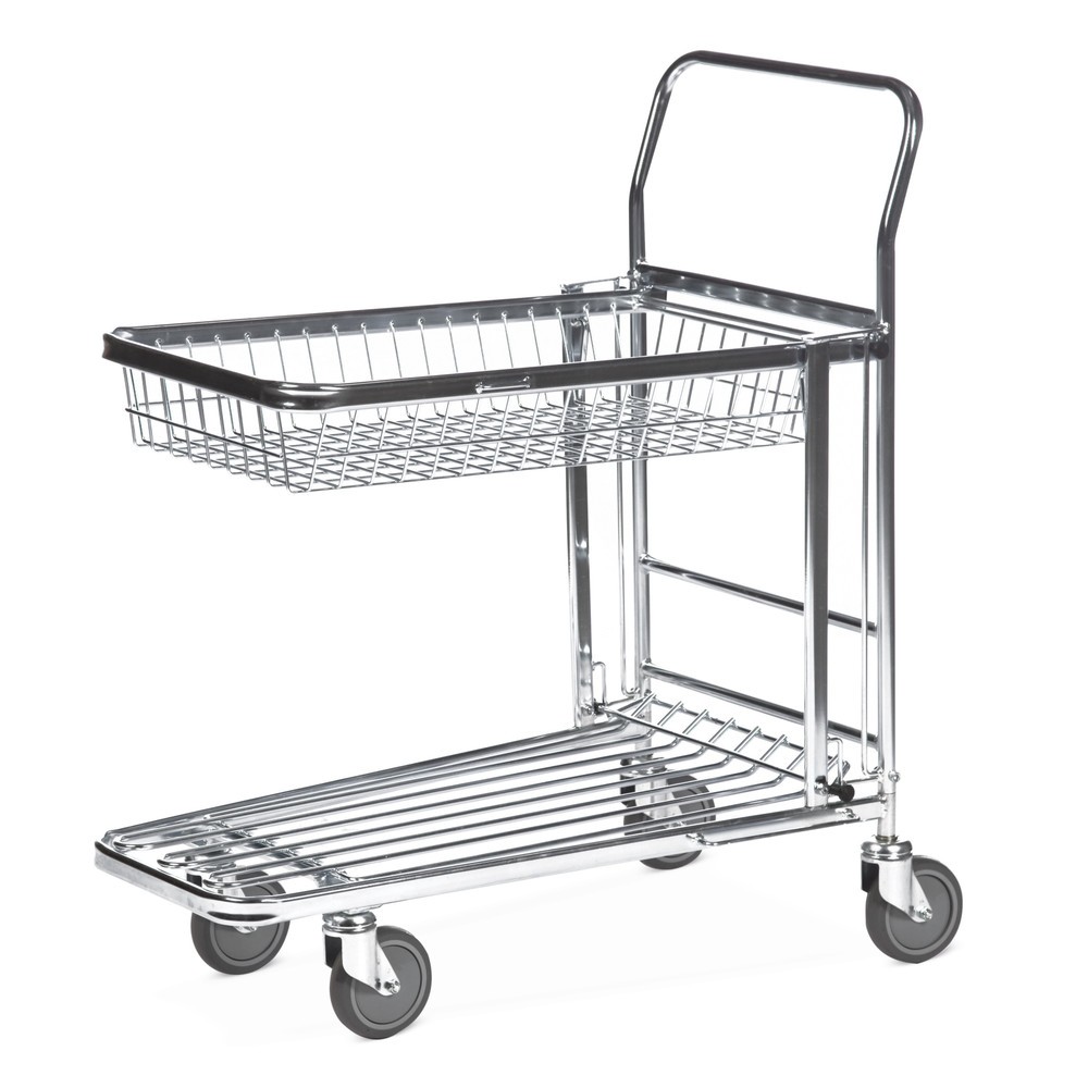 Immagine del prodotto: Carrello di stoccaggio e trasporto, cestino ribaltabile, superficie di carico LxP 344 x 700 mm