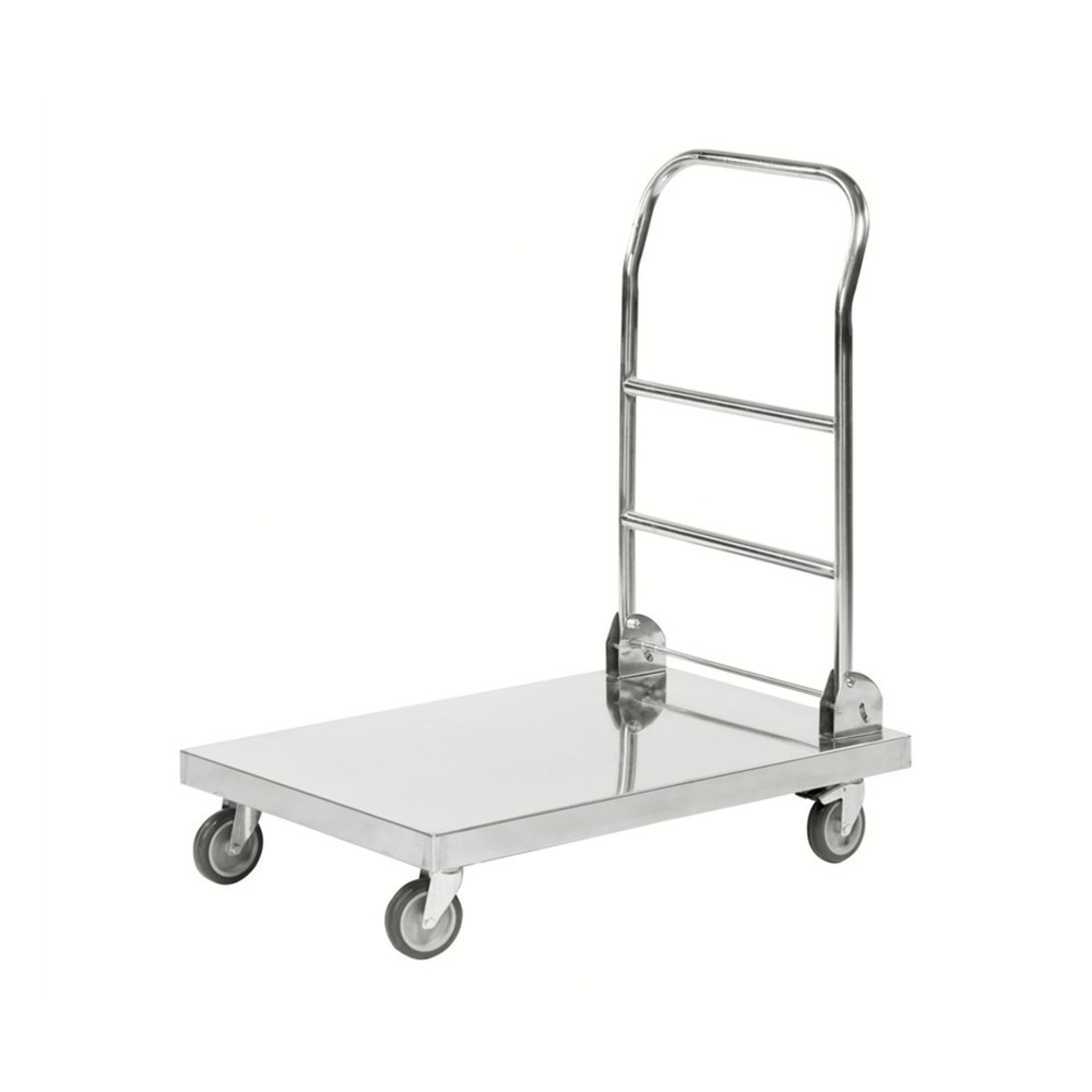 Immagine del prodotto: Carrello di trasporto, completamente in acciaio inox, 18/0, superficie di carico LxP 520 x 825 mm