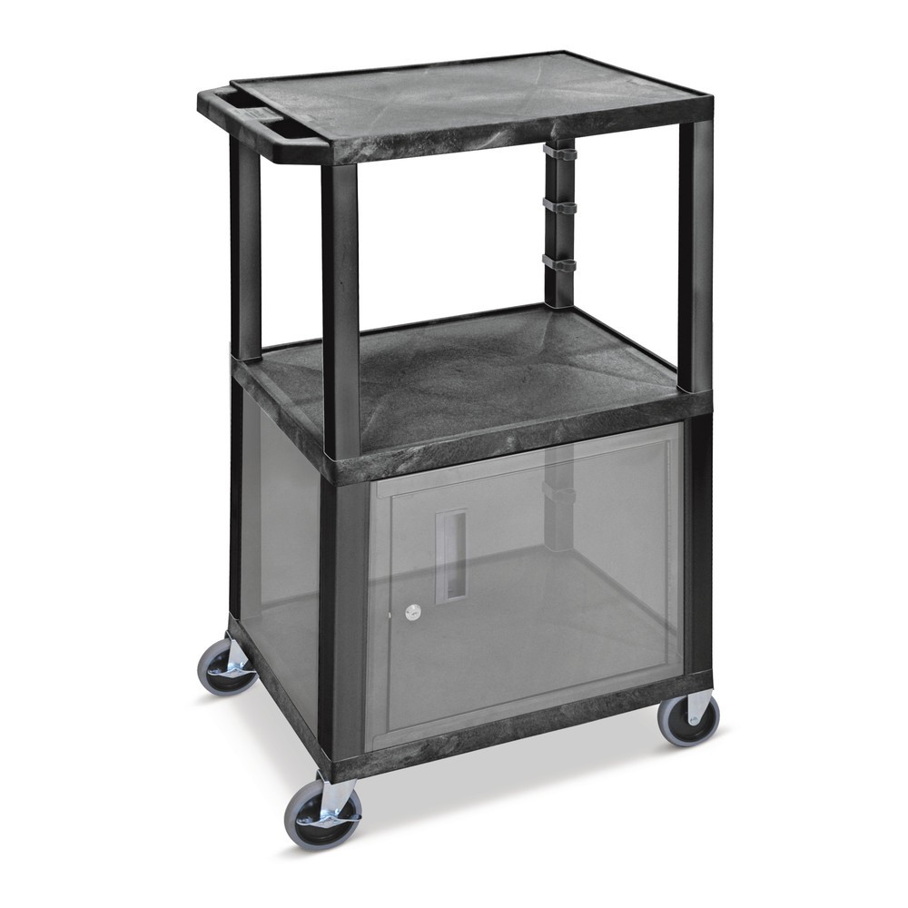 Immagine del prodotto: Carrello di trasporto in materiale plastico, 3 piani, portata 150 kg, nero
