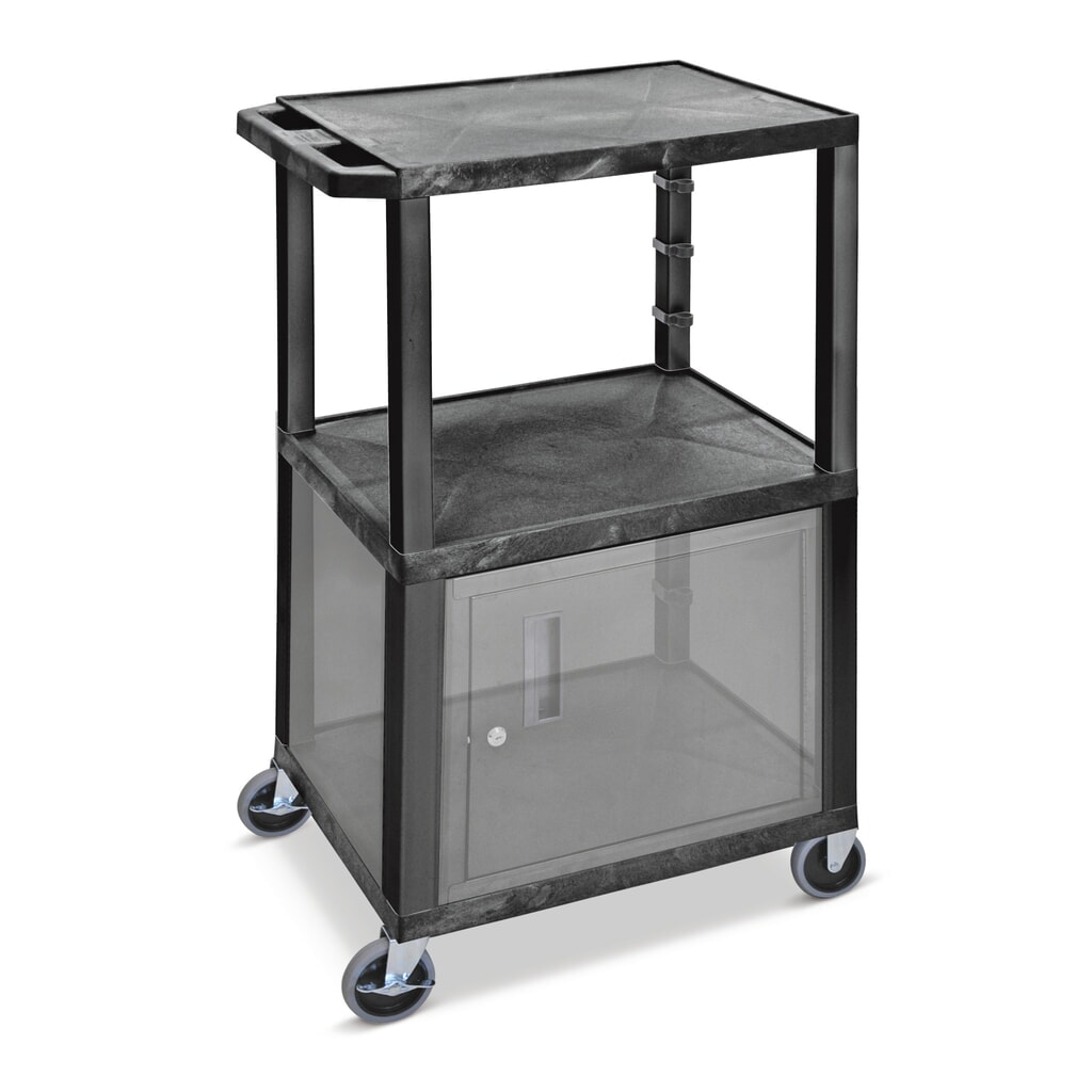 Immagine del prodotto: Carrello di trasporto in materiale plastico, 3 piani, portata 150 kg, nero