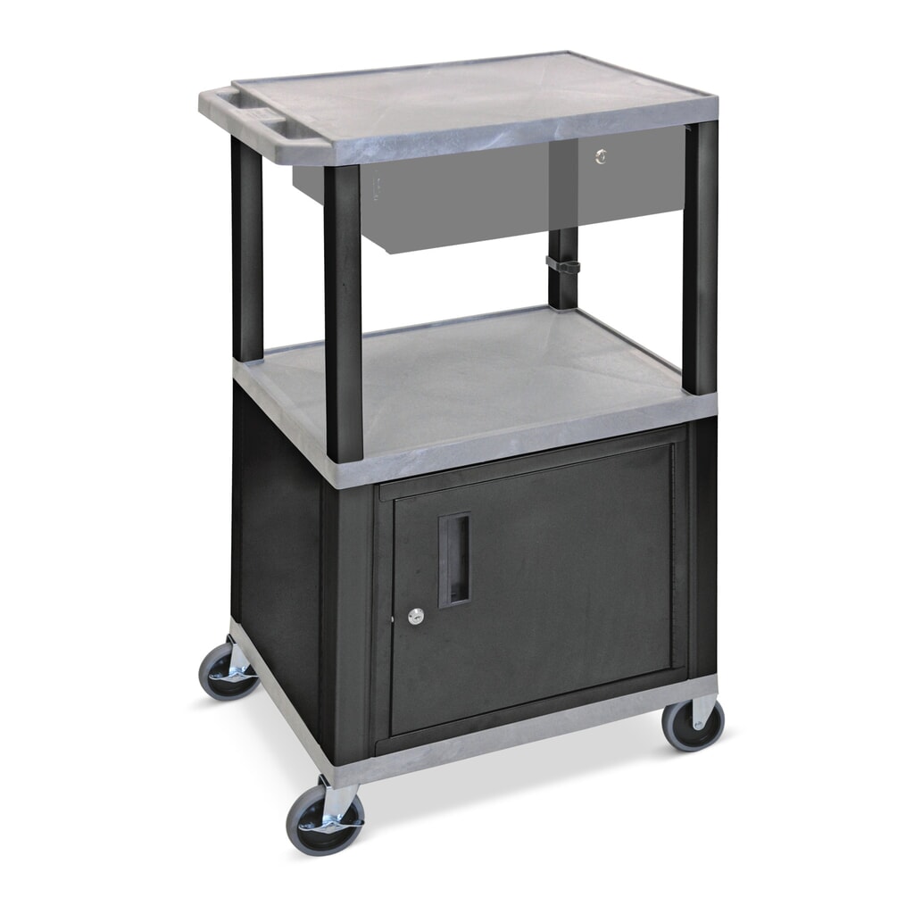Carrello di trasporto in materiale plastico BASIC con vano inferiore, grigio Immagine del prodotto: Carrello di trasporto in materiale plastico BASIC con vano inferiore, grigio
