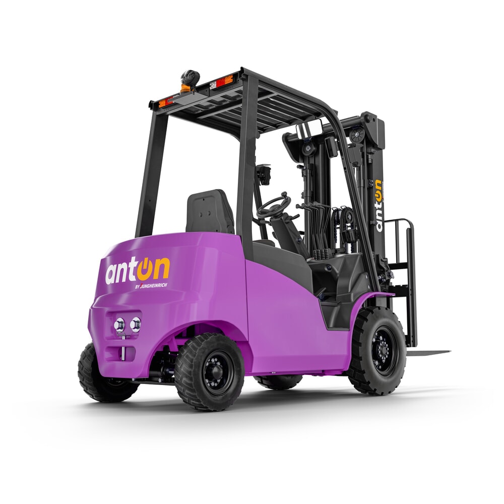 Immagine del prodotto n. 7: Carrello elevatore elettrico AntOn di Jungheinrich CBH 2.5 con doppio montante telescopico, altezza di sollevamento 3.300 mm, portata 2.500 kg
, incl. caricabatterie esterno 80 V, 60 A, CEE, 4 poli