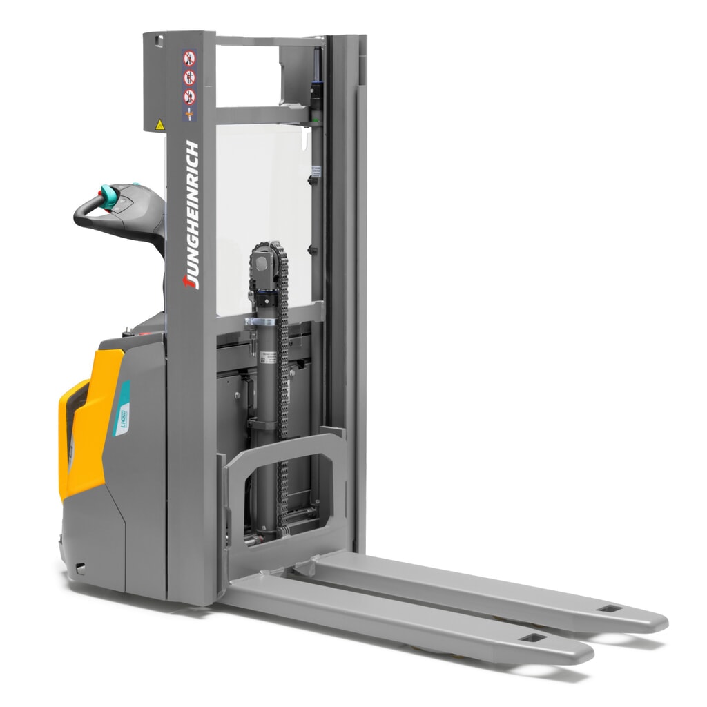 Stoccatore elettrico Jungheinrich ERC 110i DZ con piattaforma di stazionamento, montante telescopico triplo, altezza di sollevamento 4.300 mm, portata 1.000 kg, impianto idraulico proporzionale Immagine del prodotto n. 11: Stoccatore elettrico Jungheinrich ERC 110i DZ con piattaforma di stazionamento, montante telescopico triplo, altezza di sollevamento 4.300 mm, portata 1.000 kg, impianto idraulico proporzionale