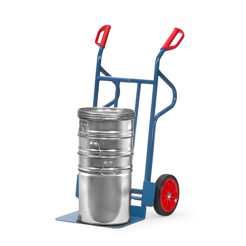 Immagine del prodotto n. 2: Carrello impilatore fetra®, portata 350 kg, pala LxP 480 x 300 mm, con staffe di appoggio, ruote in gomma piena
