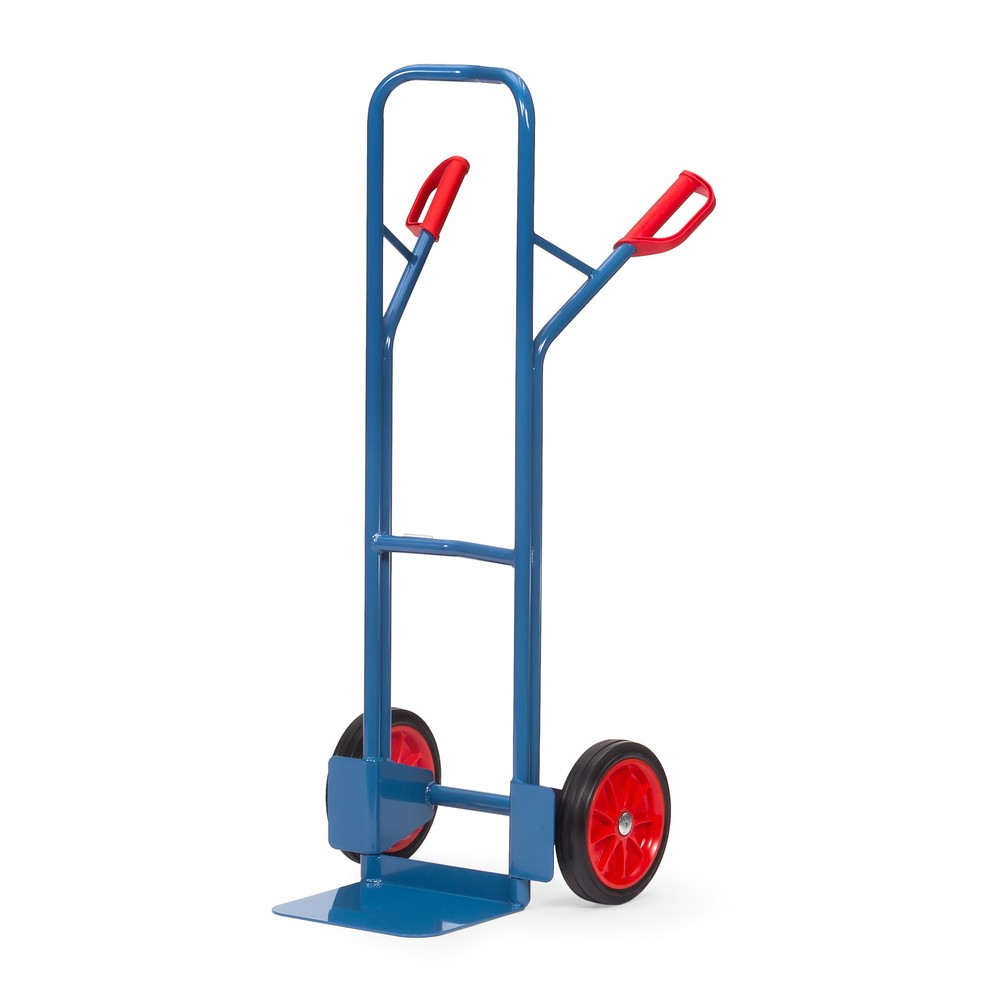 Immagine del prodotto n. 1: Carrello impilatore fetra®, portata 300 kg, pala LxP 320 x 250 mm, con barra trasversale in alto, ruote in gomma piena