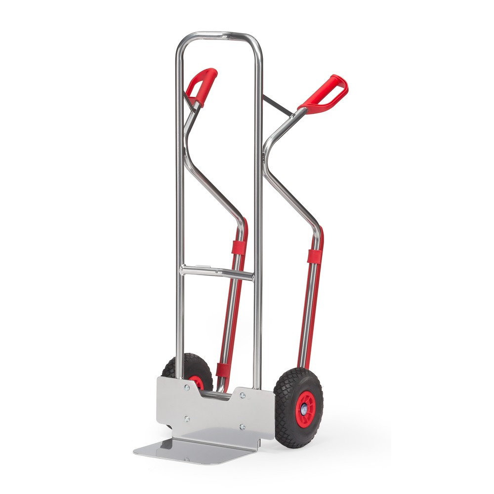 Immagine del prodotto: Carrello impilatore in alluminio fetra®, portata 200 kg, pala LxP 320 x 250 mm, con pattini d’invito