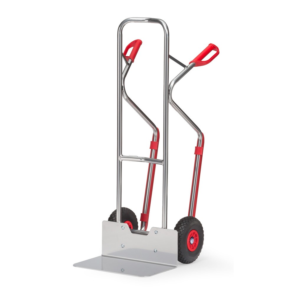 Immagine del prodotto: Carrello impilatore in alluminio fetra®, portata 200 kg, pala LxP 480 x 300 mm, con pattini d’invito