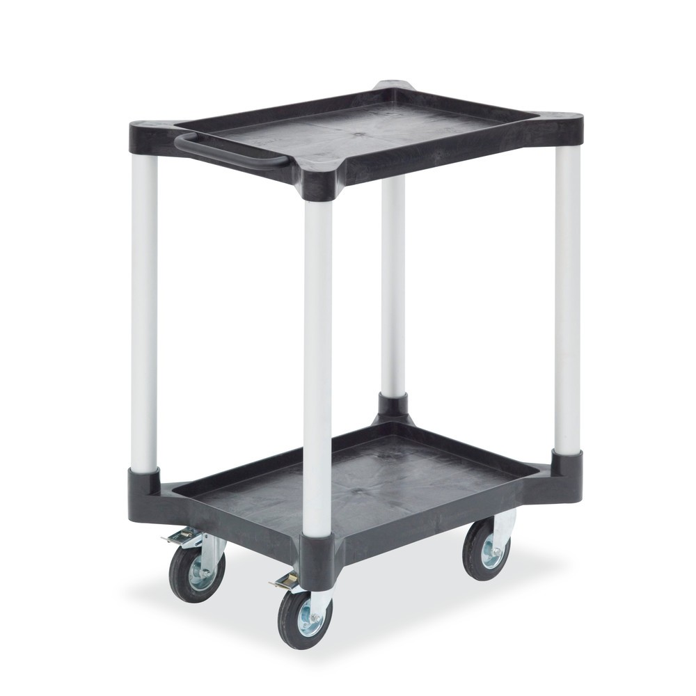 Immagine del prodotto: Carrello multiuso con piani di appoggio, in polietilene, 2 piani da 604 x 404 mm