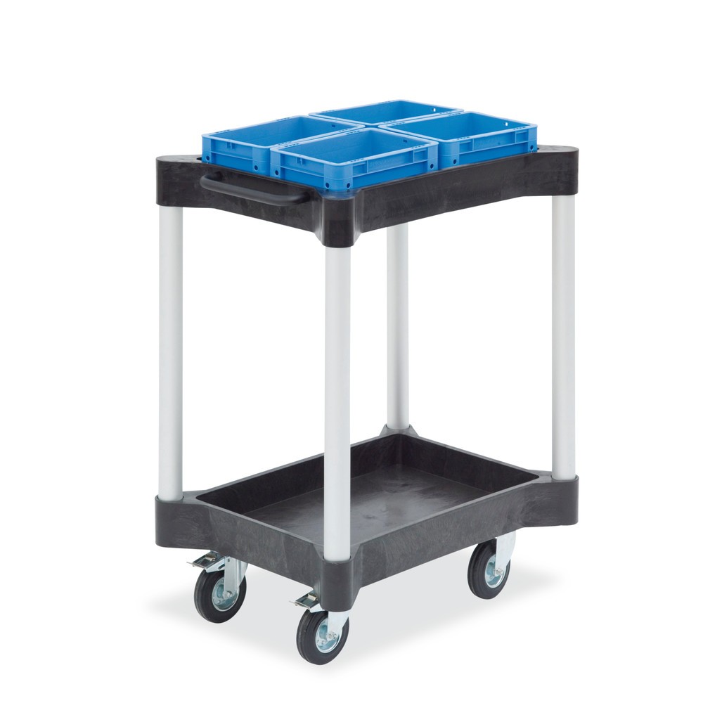 Immagine del prodotto: Carrello multiuso con vaschette, 2 piani da 604 x 404 mm
