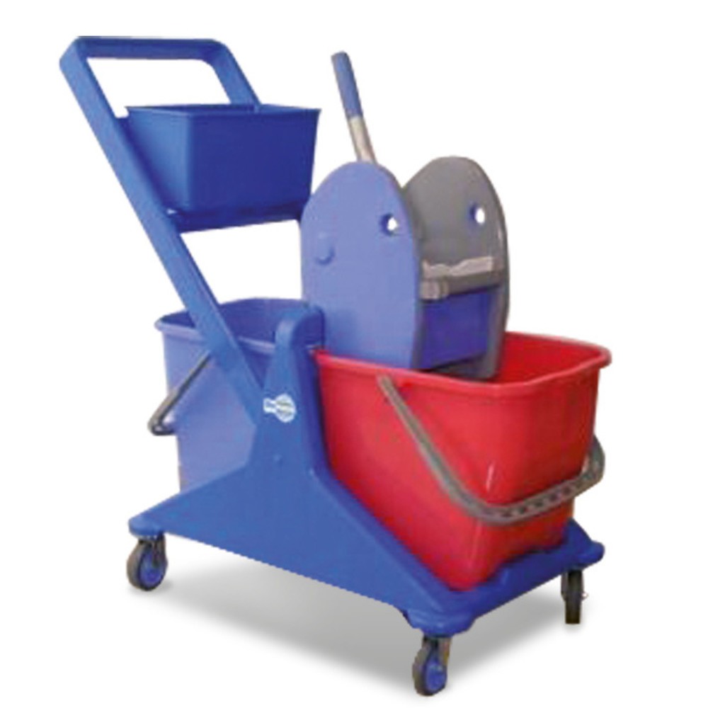 Immagine del prodotto: Secchio doppio con carrello Harema® Profi, secchi 2x 25 litri, con contenitore in plastica