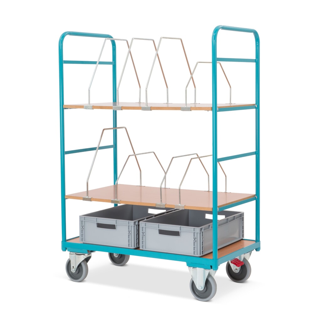 Carrello per scatole di cartone Ameise®, 2 ripiani variabili à 995 x 585 mm Immagine del prodotto: Carrello per scatole di cartone Ameise®, 2 ripiani variabili à 995 x 585 mm