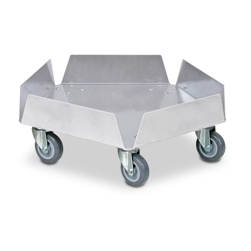 Immagine del prodotto n. 1: Carrello per trasporto per bidoni rotondi fino a 100 litri, portata 250 kg, alluminio
