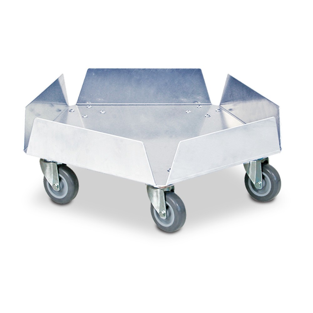 Immagine del prodotto: Carrello per trasporto per bidoni rotondi fino a 100 litri, portata 250 kg, acciaio inox